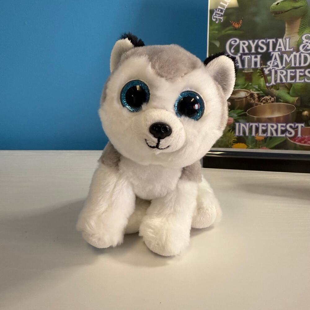 TY Beanie Boo Buff Husky Dog 6” Plush • VelveTy Soft • Gray & White EUC